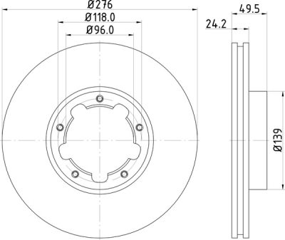 ΔΙΣΚΟΠΛΑΚΑ NISSAN CABSTAR EMΠ. 276X49,5  (NIS 100)