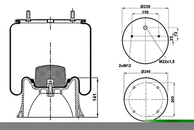 ΑΕΡΟΦΟΥΣΚΑ SAF ΠΛΗΡΗΣ ΜΕ ΕΜΒΟΛΟ Φ260x142 (278.4.452)