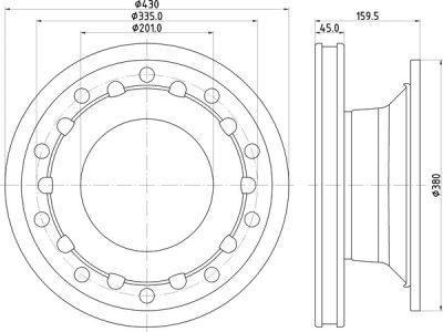 ΔΙΣΚΟΠΛΑΚΑ BPW 430X160 (ABS) (BP 112)