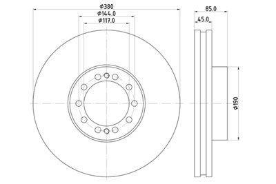 ΔΙΣΚΟΠΛΑΚΑ RENAULT  MIDLUM EΜΠΡ. 380x85 (REN110)