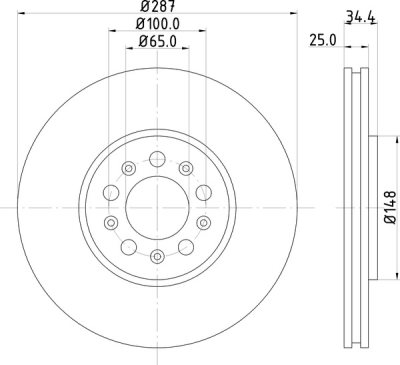 ΔΙΣΚΟΠΛΑΚΑ VOLKSWAGEN CADDY ΕΜΠΡ289x34,5